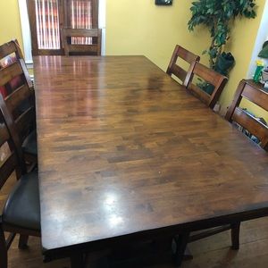Dining room table and 8 high seat chairs